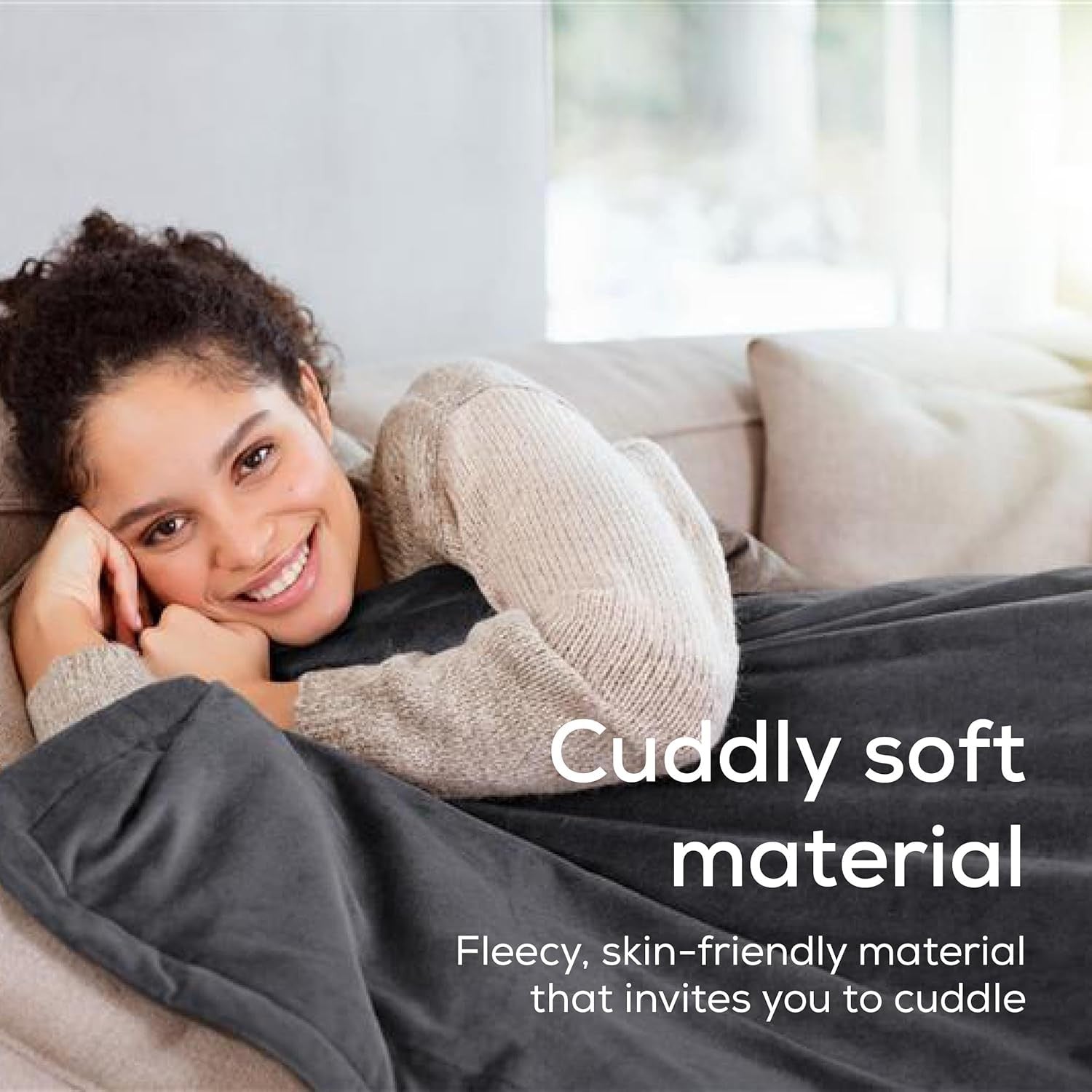 Electric Heated Throw Blanket 6 Heat Settings Auto Shut Off Soft Fleece