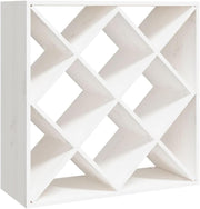 Rustic White Wine Rack Cabinet Solid Pine Wood 12 Bottle Storage Display Shelf