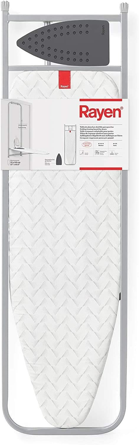 Over Door Ironing Board Fold Away Space Saving Steel White 110cm