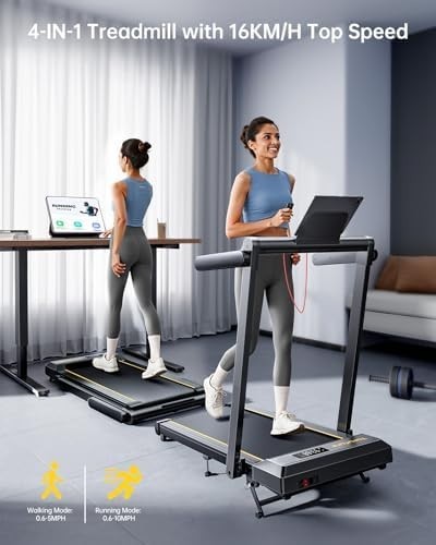 12% Incline 4in1 Folding Treadmill 16kmh Under Desk Walking Pad 130kg LED APP