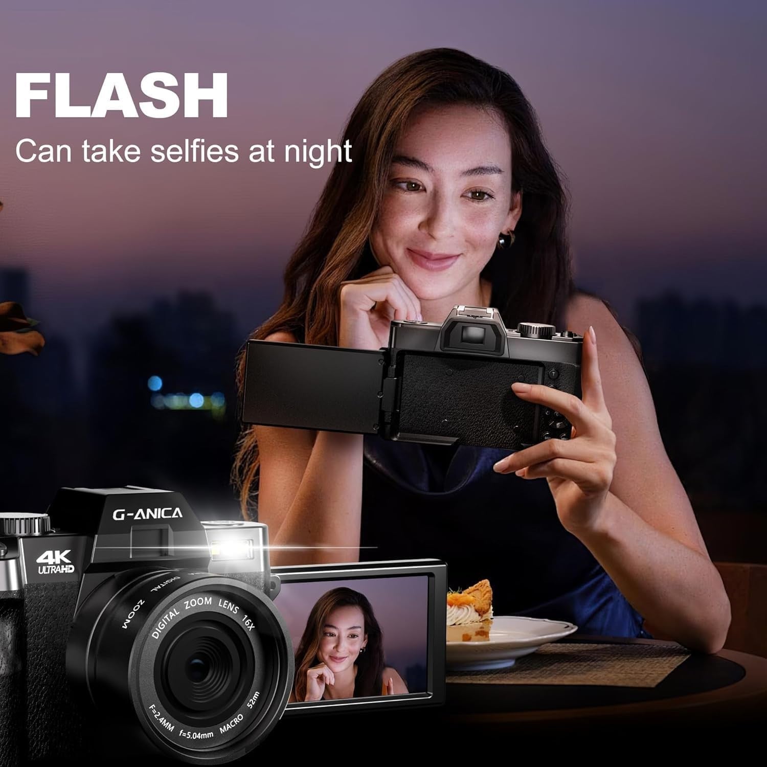 4K 48MP Vlogging Camera Wide Angle Macro Lens Zoom Camera Kit
