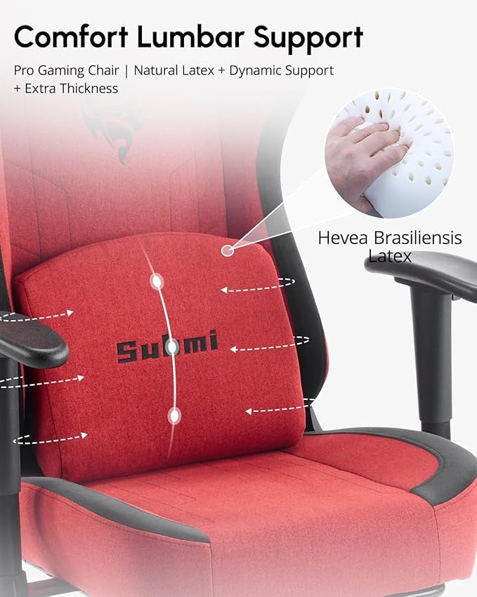 Ergonomic Red Gaming Chair High Back Recliner with Footrest