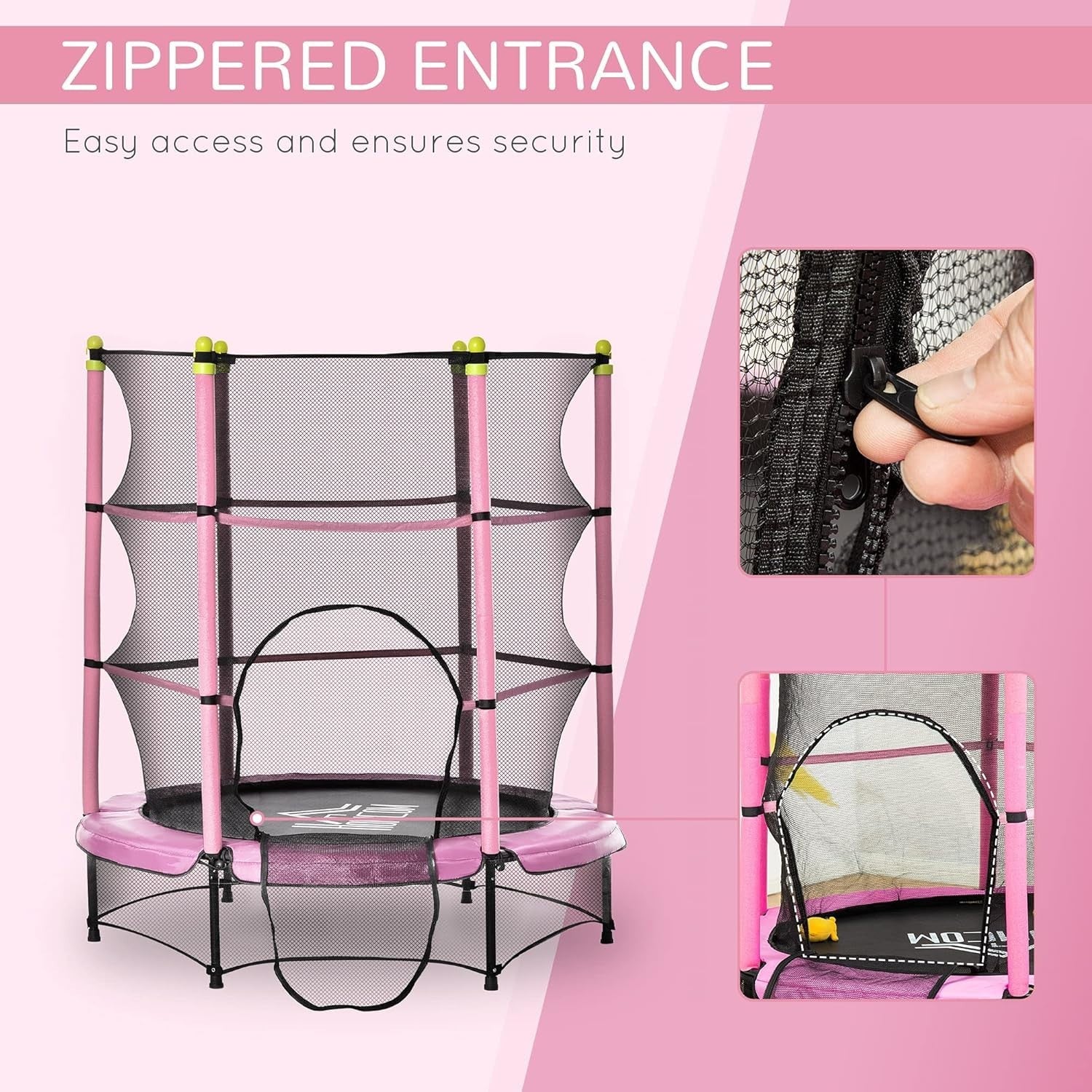 4.6FT Toddler Trampoline with Safety Net Springless Indoor Outdoor