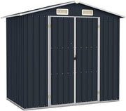 Metal Garden Shed Outdoor Storage with Double Doors & Air Vents Anthracite Grey