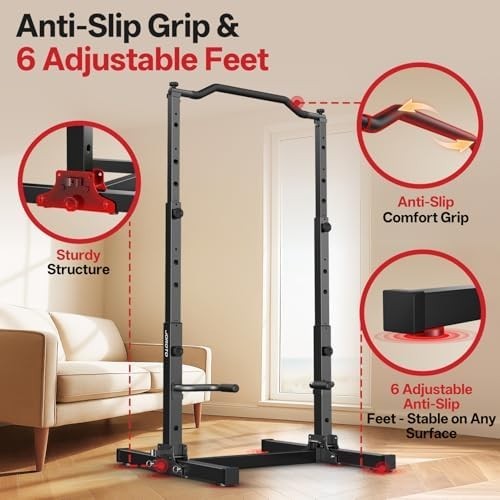 Foldable Pull Up Dip Station Power Tower 5-in-1 Home Gym 380lbs Capacity