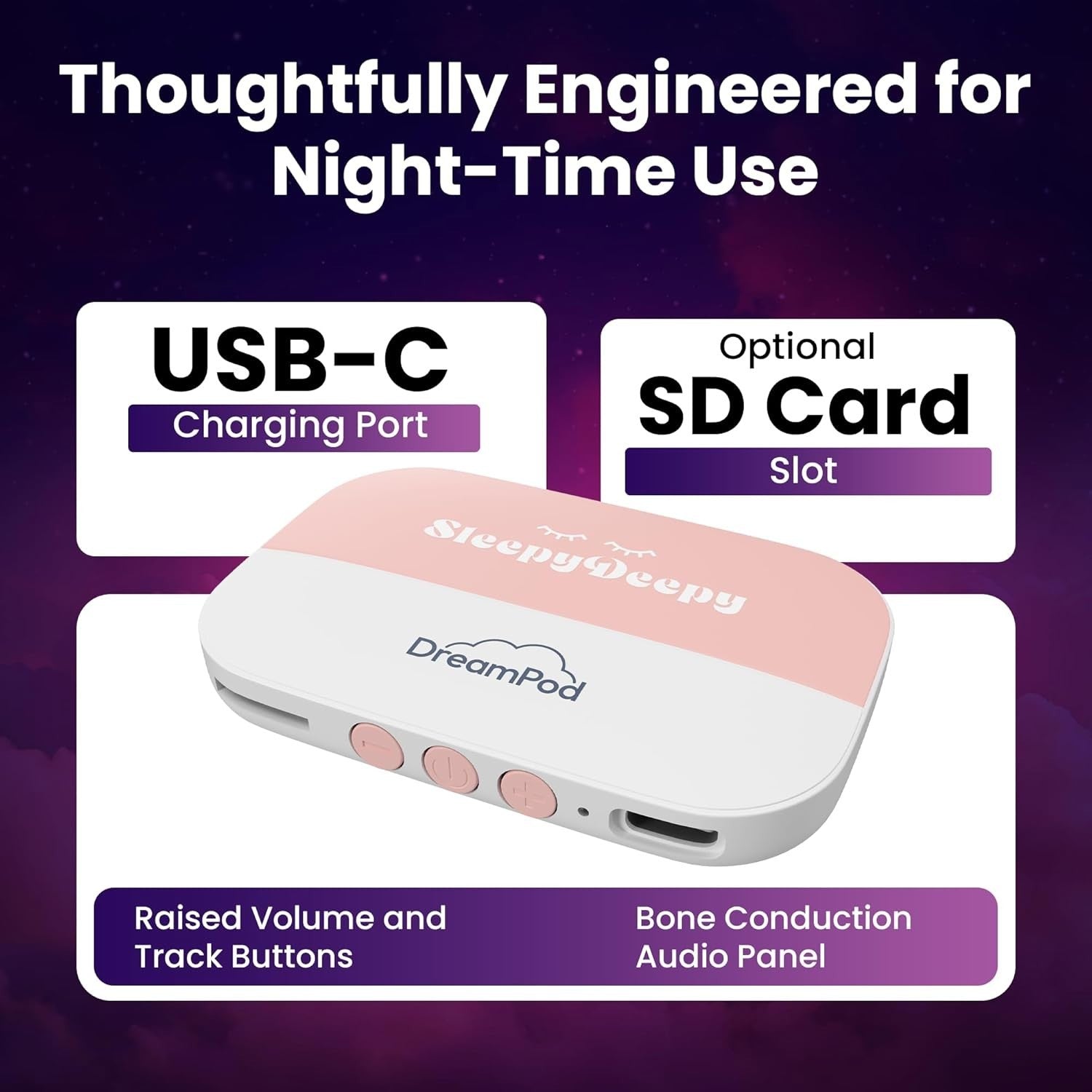 Under Pillow Sleep Speaker Bluetooth Conduction Thin Side Sleeper