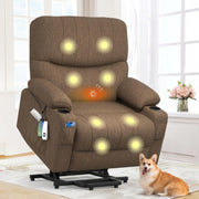 Electric Recliner Chair Massage Heat Oversized w/ Footrest USB Type-C Cup Holder