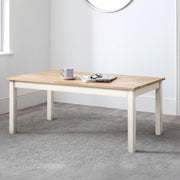 White & Oak Coffee Table 100x50x45cm Compact Stylish Durable Living Room