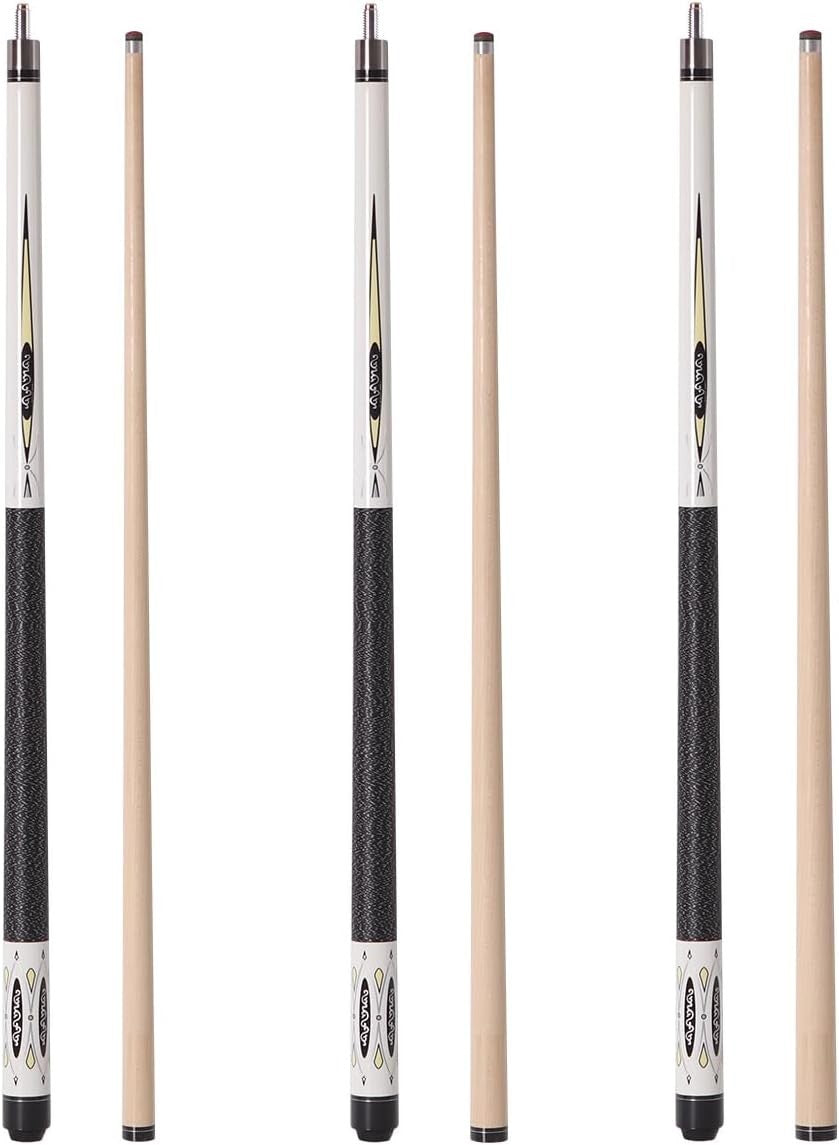 58in Canadian Maple Pool Cue 2pc Low Deflection 10mm–13mm Tip Adult Play