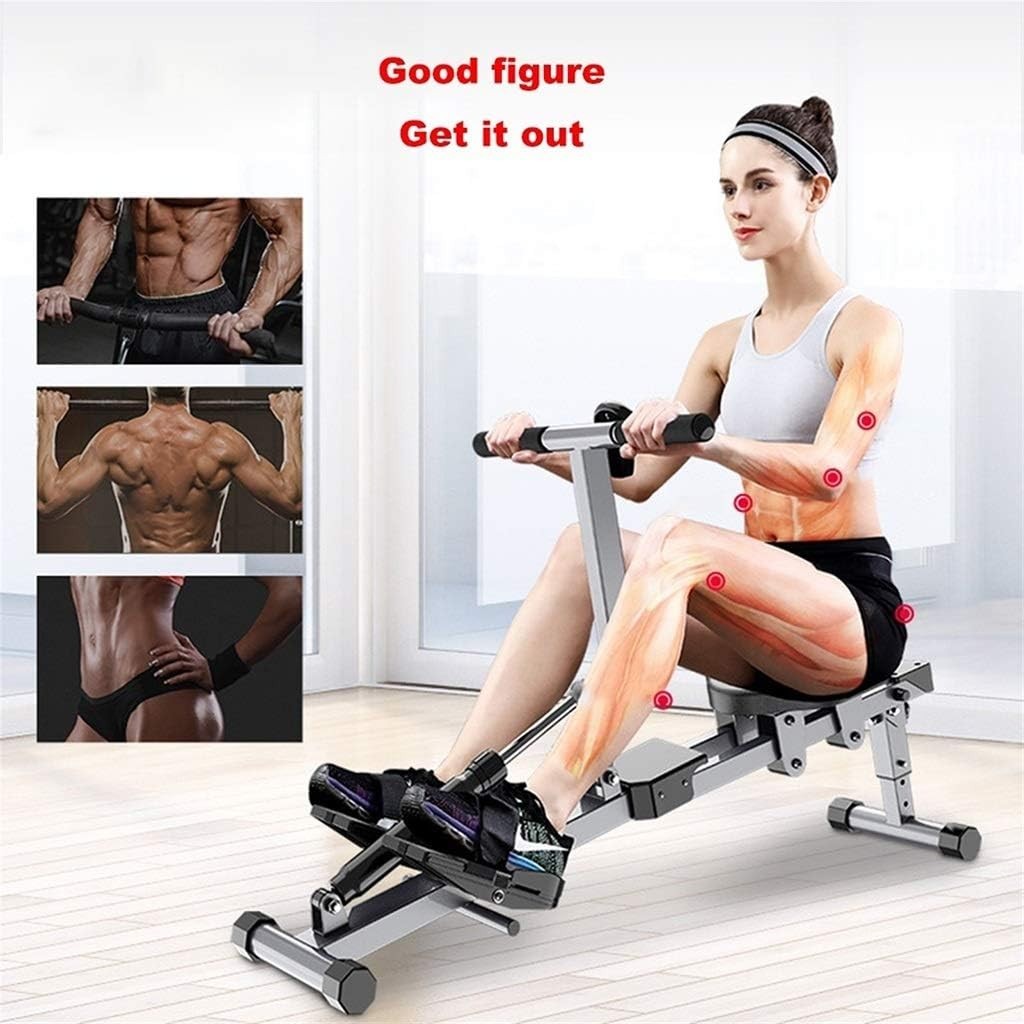 Foldable Water Rowing Machine Quiet Dual Rail LCD Home Gym Rower 120KG