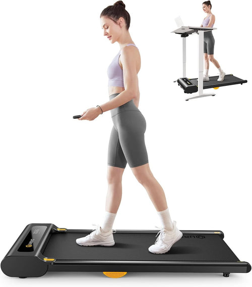 Compact Under Desk Treadmill 0.6-4mph Quiet Walking Pad w/ Shock Absorption