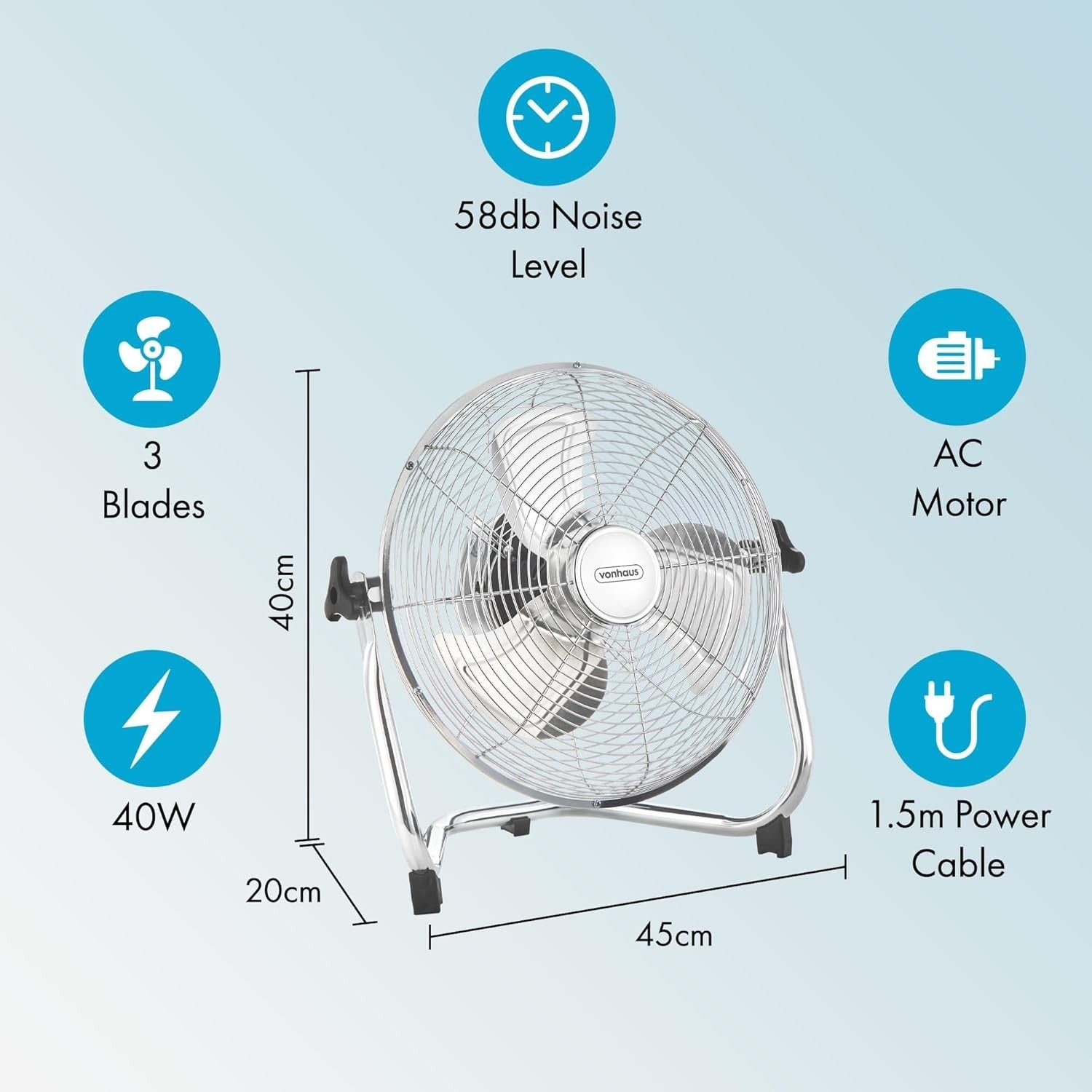 12" Floor Fan – 3-Speed Metal Quiet Cooling w/ Adjustable Tilt for Home & Office