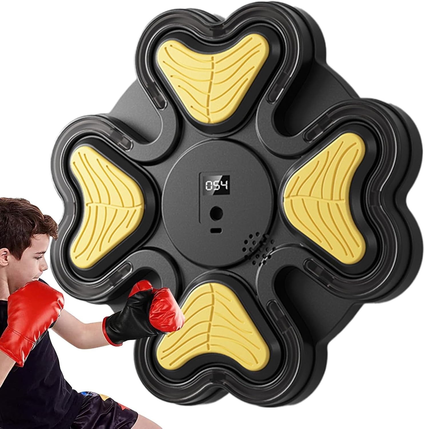 Wall Boxing Machine Black Yellow Punch Trainer Home Gym Reaction Target