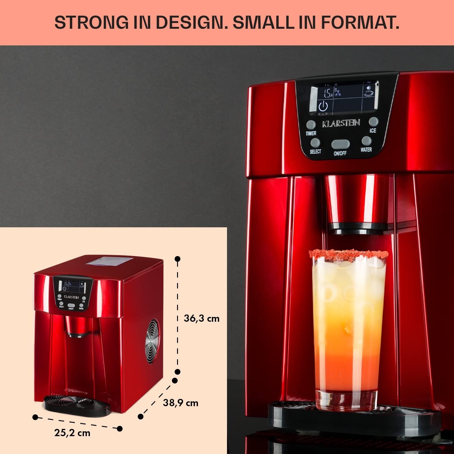 Countertop Ice Maker Bullet Ice Machine 2L Fast Ice 12kg Per Day