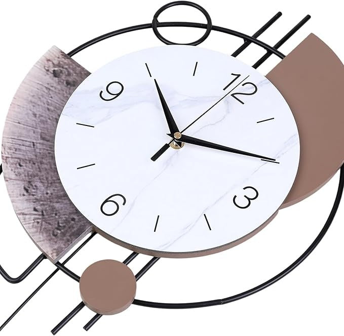 Large Modern Silent Wall Clock 55cm Luxury Metal Hanging Decor Living Room