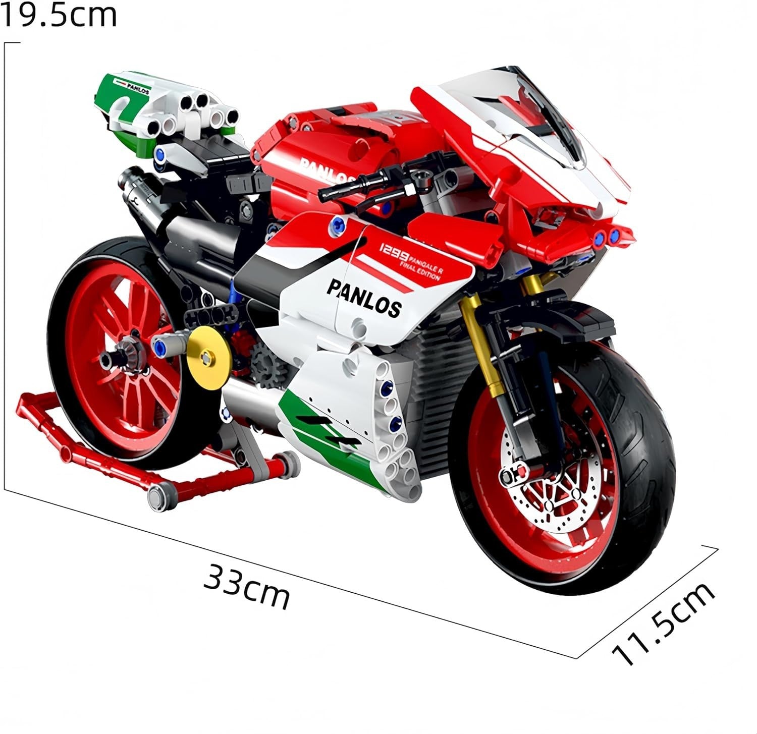 803-Piece Motorcycle Building Kit with Realistic Details & Safe ABS Plastic