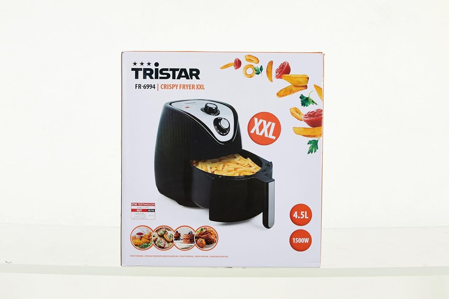Air Fryer XXL 4.5L | Low-Oil Crisping, Temp Control, Non-Stick, Bake Grill Roast