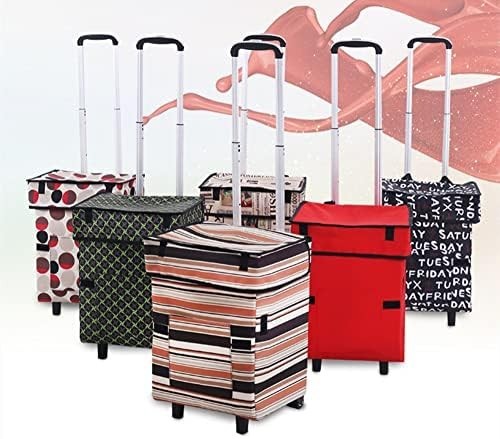 Collapsible Utility Cart 41L Foldable Waterproof Grocery Trolley with Wheels