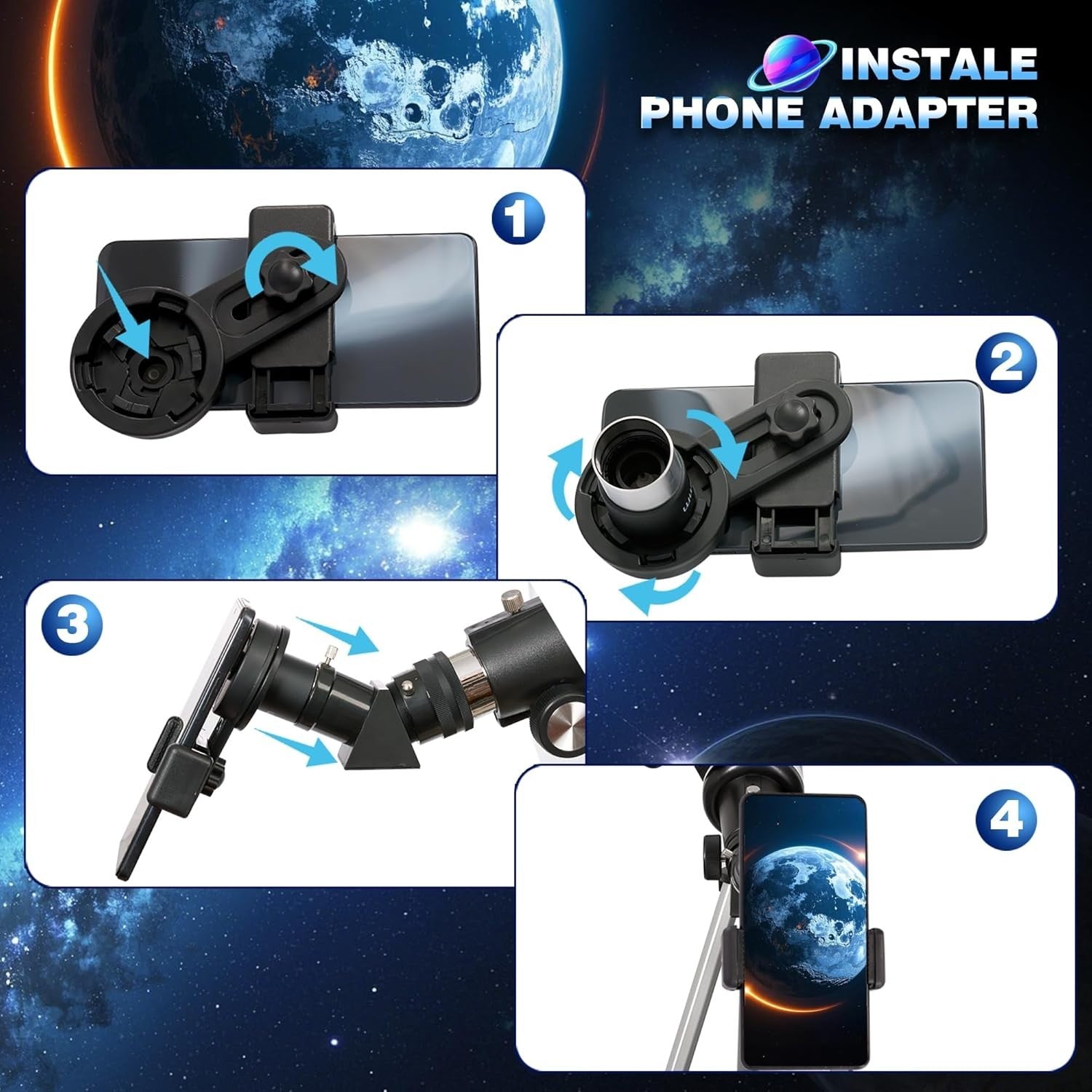 80mm Aperture Refractor Telescope 600mm Focal Length 180x Zoom Tripod
