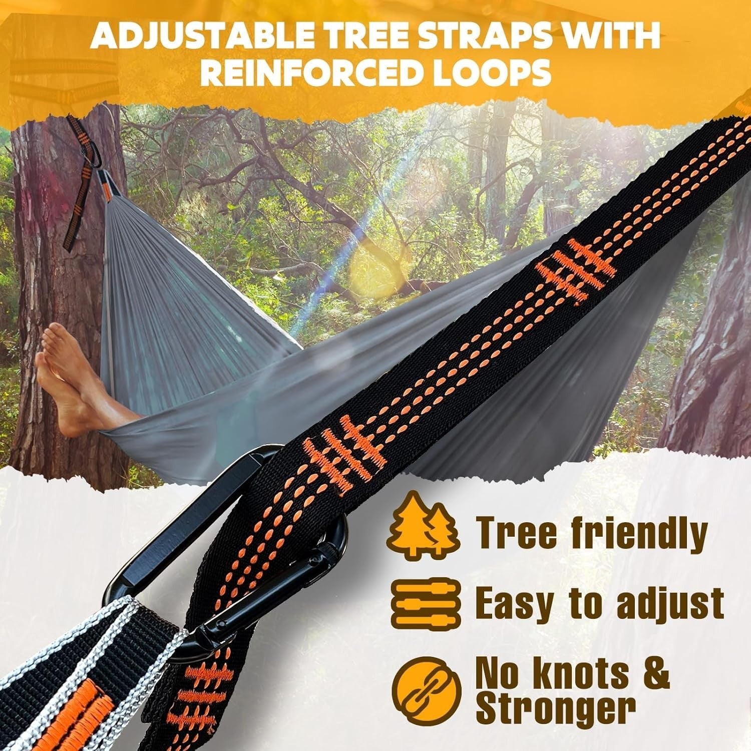 Ultra-Light Camping Hammock 300kg Load, Breathable Nylon, Quick-Dry, Outdoor