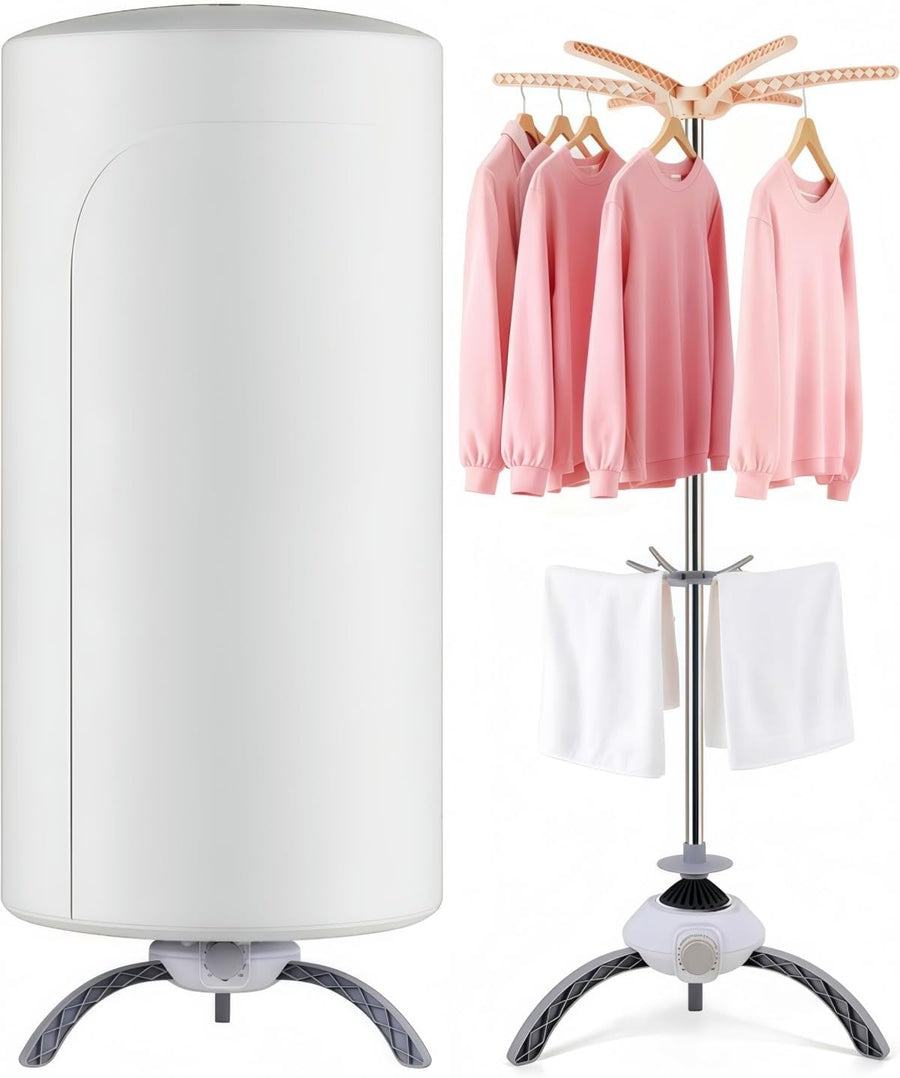 Electric Clothes Dryer 900W Compact 2 Tier Indoor Heated Airer with Timer