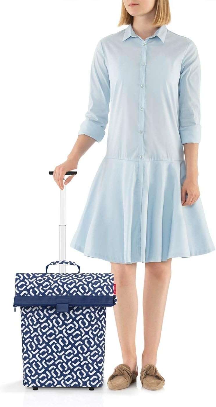 Foldable Shopping Trolley with Adjustable Handle & Water-Resistant Bag