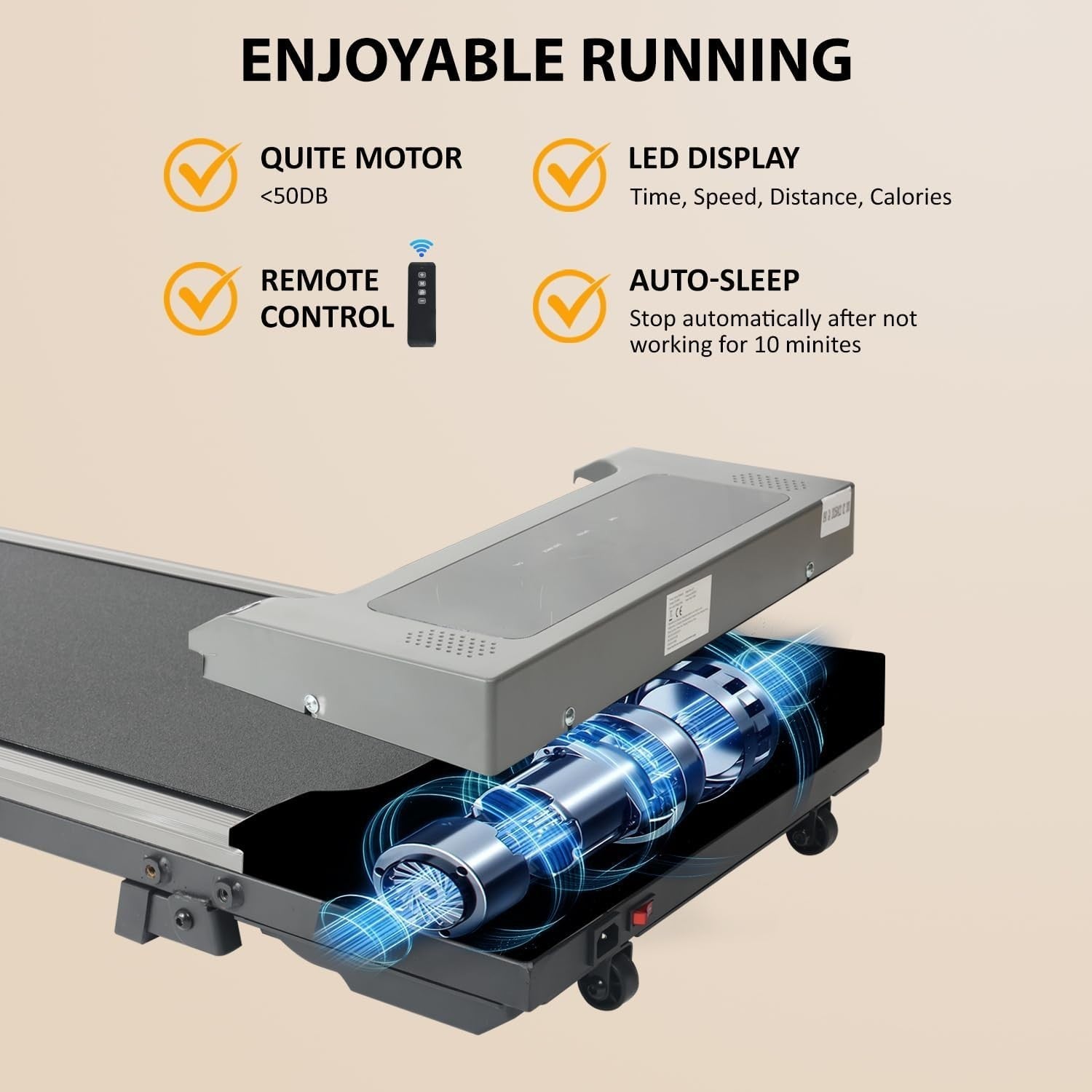 Foldable Walking Treadmill 2-in-1 2.0HP Motor Incline LED Display Home Gym.