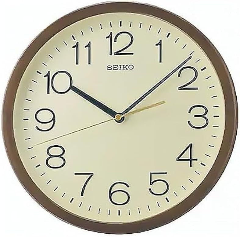 Classic Silent Wall Clock Cream Finish - Accurate Analog Timepiece, 31x31cm