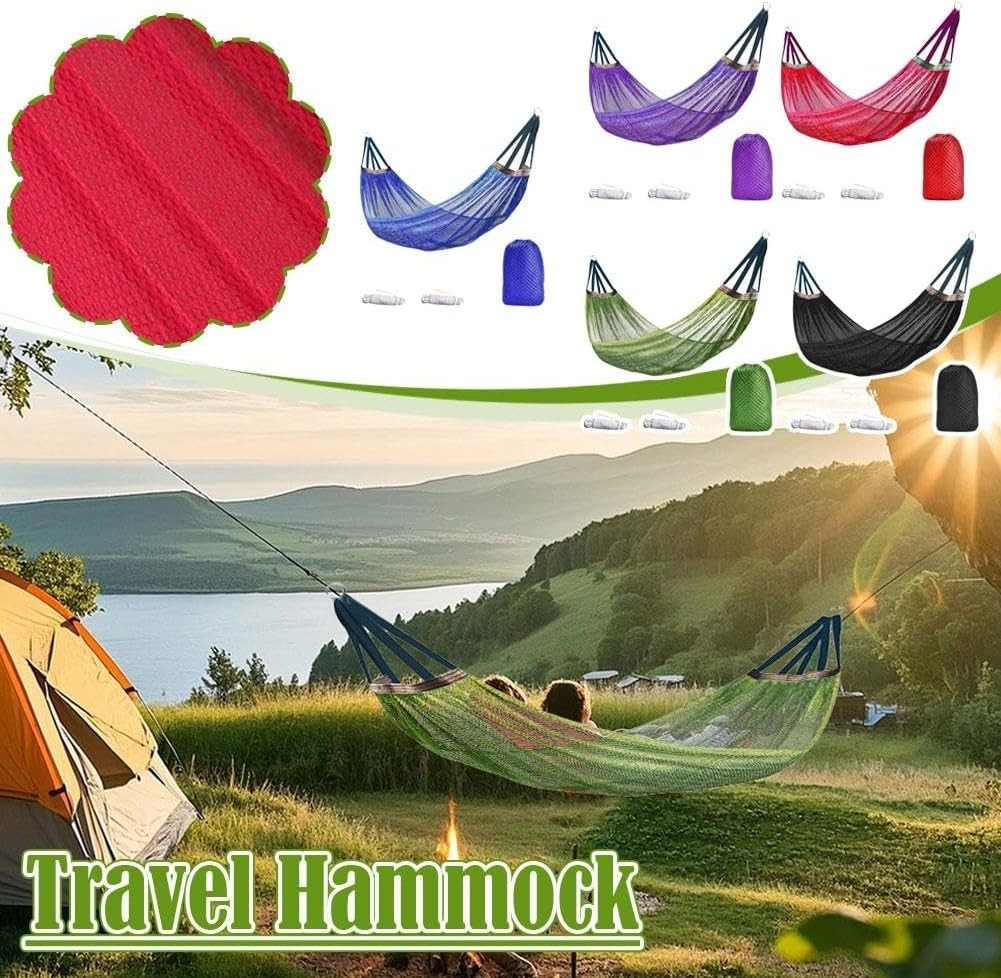 Lightweight Camping Hammock 400lb Load Portable Nylon with Tree Straps Purple