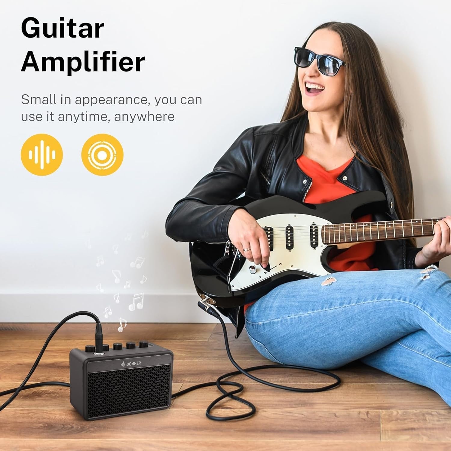 5W Mini Electric Guitar Amp Portable Retro British Tone Battery