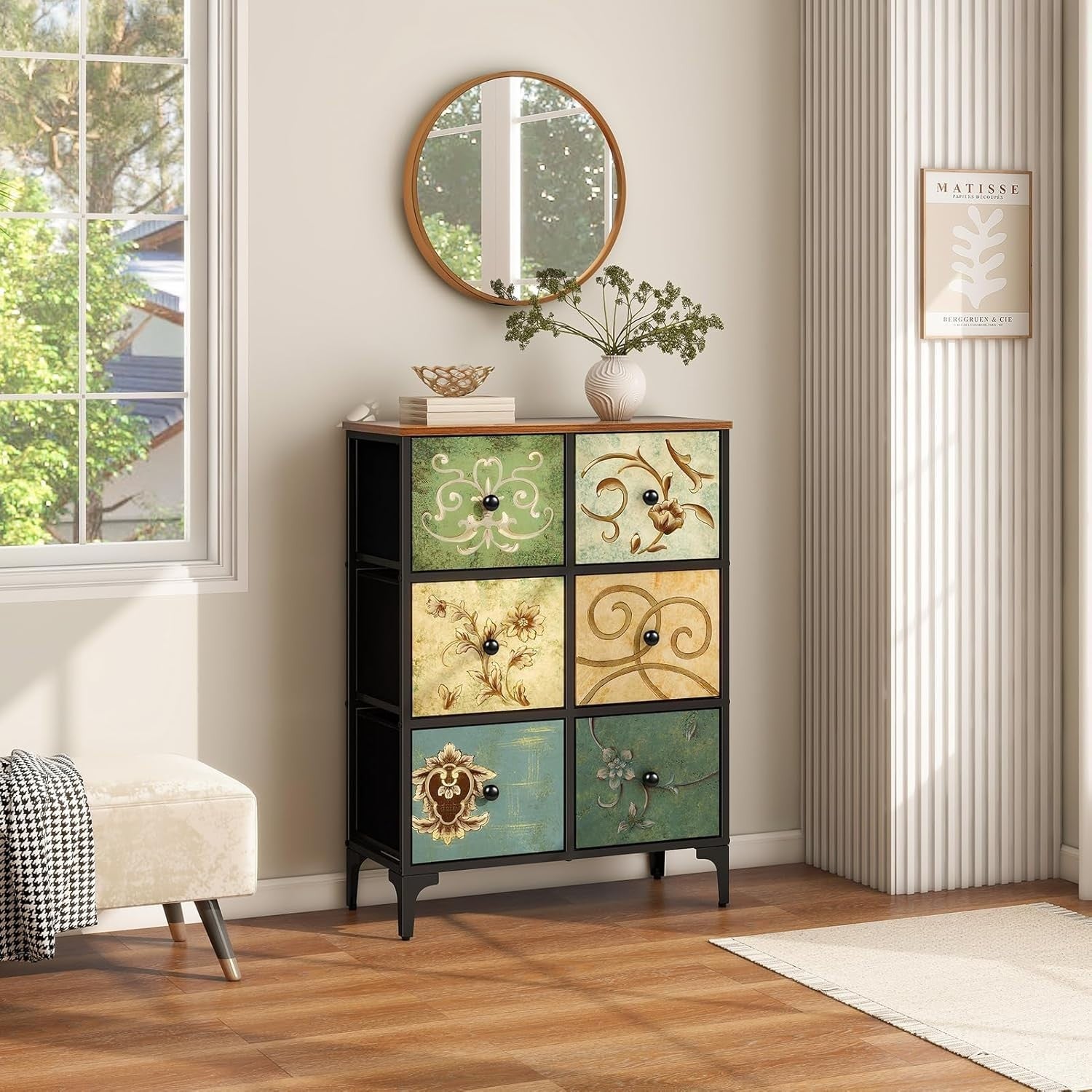6 Drawer Fabric Dresser Organizer - Bedroom Storage, Living Room, Nursery