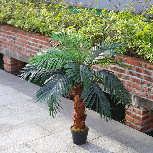 Artificial 100cm Palm Tree in Weighted Pot Fake Tropical Plant Indoor Outdoor