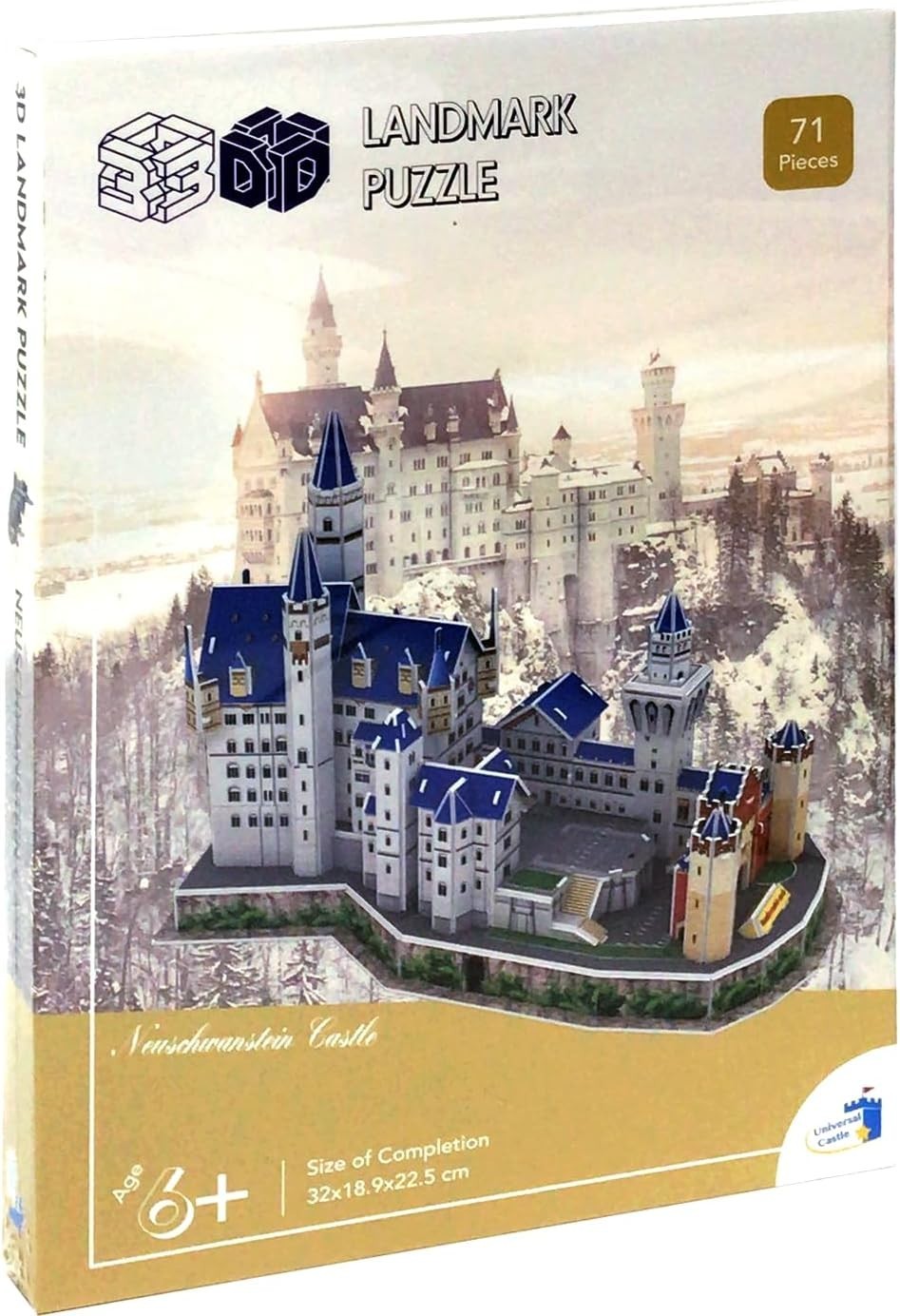 3D Neuschwanstein Castle Puzzle Model Kit DIY Architecture Gift Set