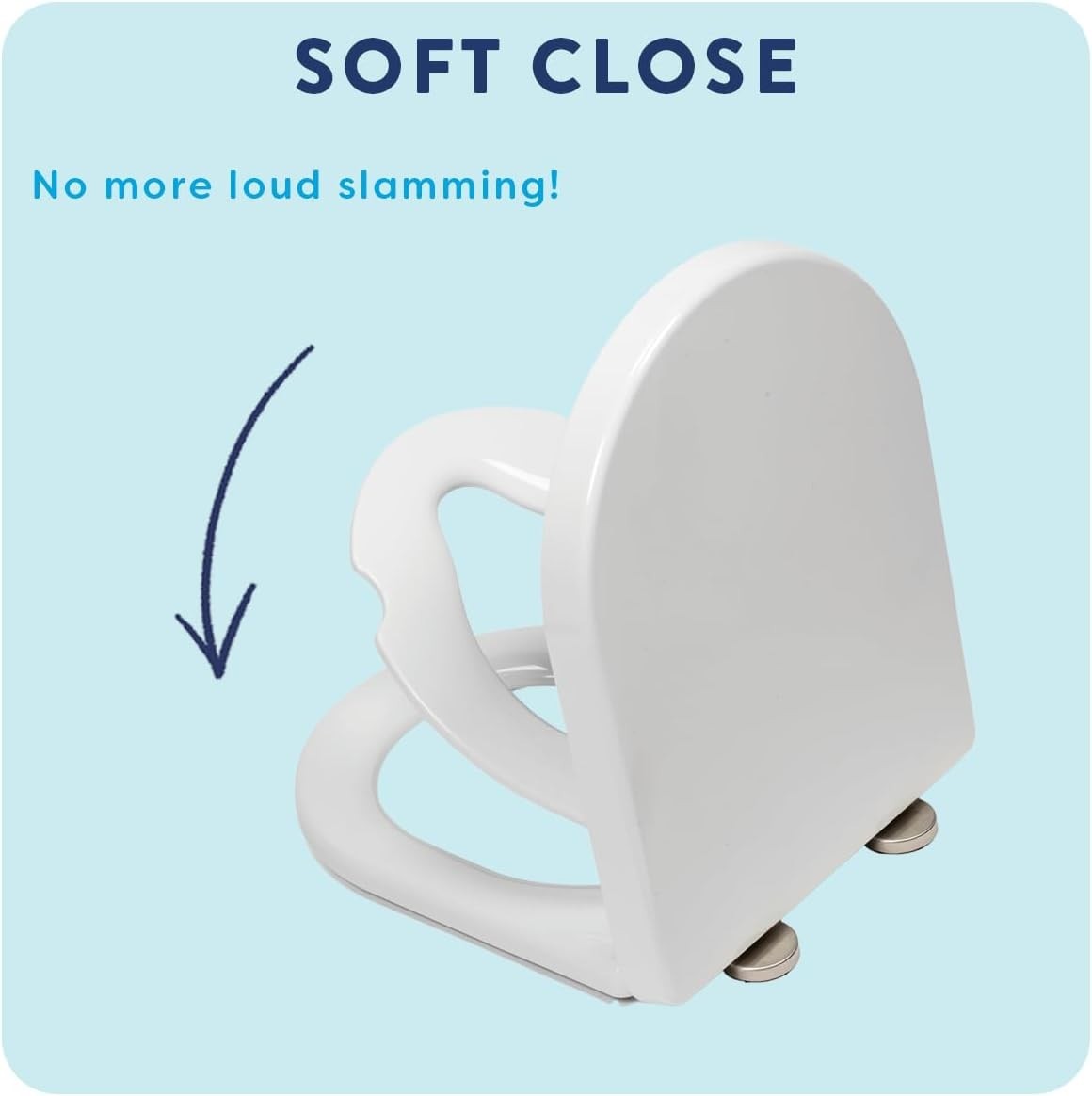 White D-Shape Family Toilet Seat Soft Close Magnetic Child Seat Antibacterial