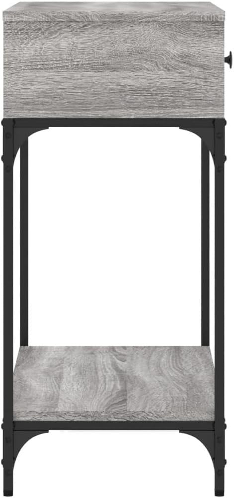 Slim Grey Console Table with Drawers & Shelf – Modern Hallway Storage