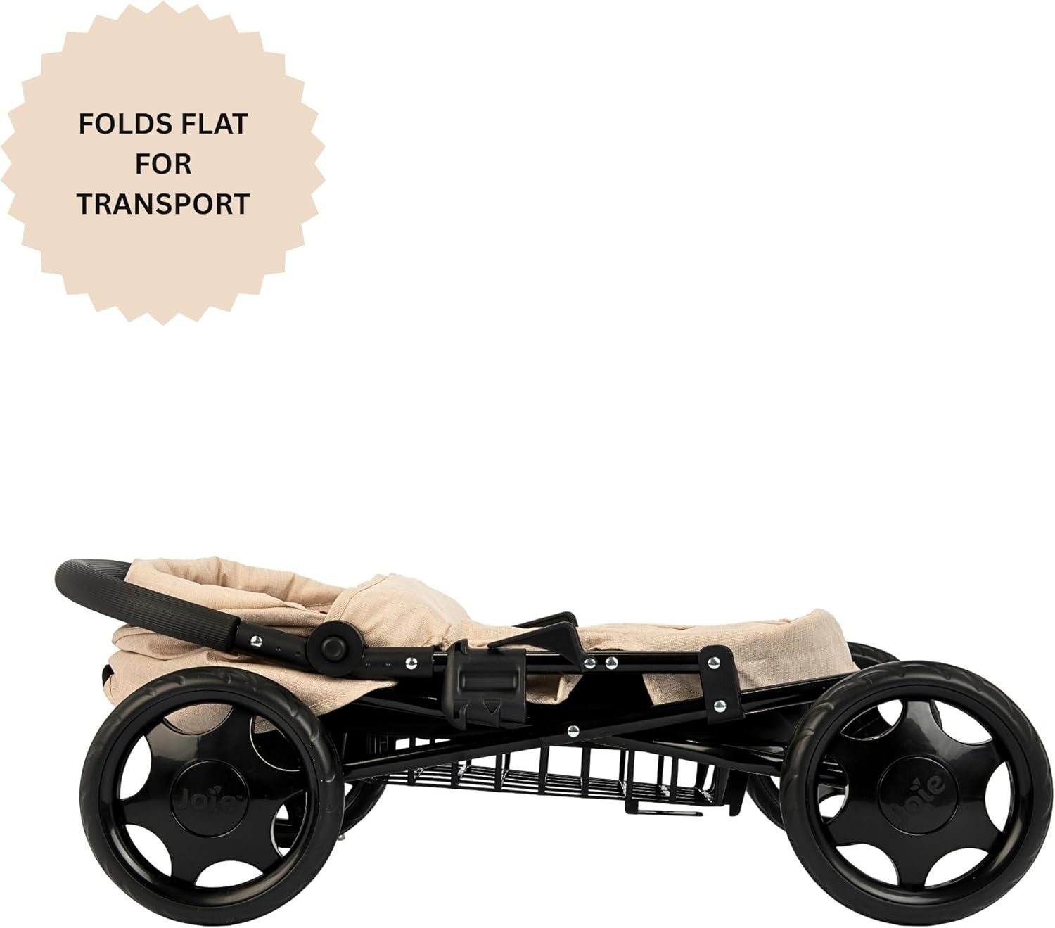 Classic Dolls Pram with Parasol & Bag, Foldable Toy Pushchair, Ages 3+
