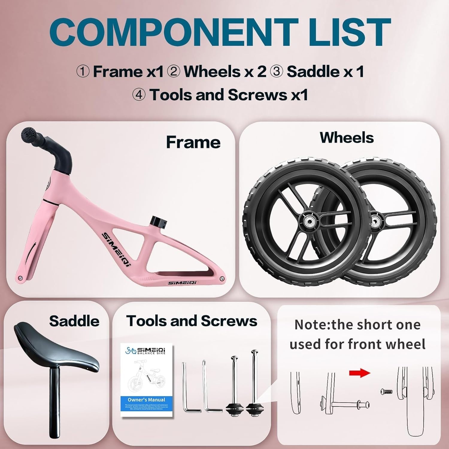 Kids Balance Bike 12 Inch Lightweight Training Bicycle Age 2-5 Years