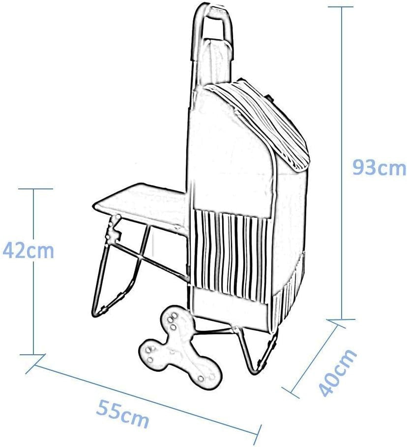 Portable Folding Stair Climber Shopping Cart Lightweight Trolley with Bag
