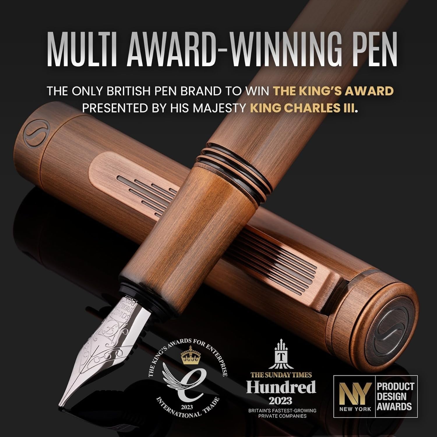 Luxury Brass Fountain Pen Medium Nib Copper Pocket Gift Set
