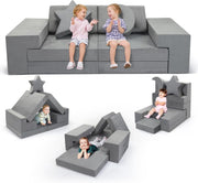 Modular Kids Foam Sofa Set with Glow-in-the-Dark, Washable Cover, Creative Play