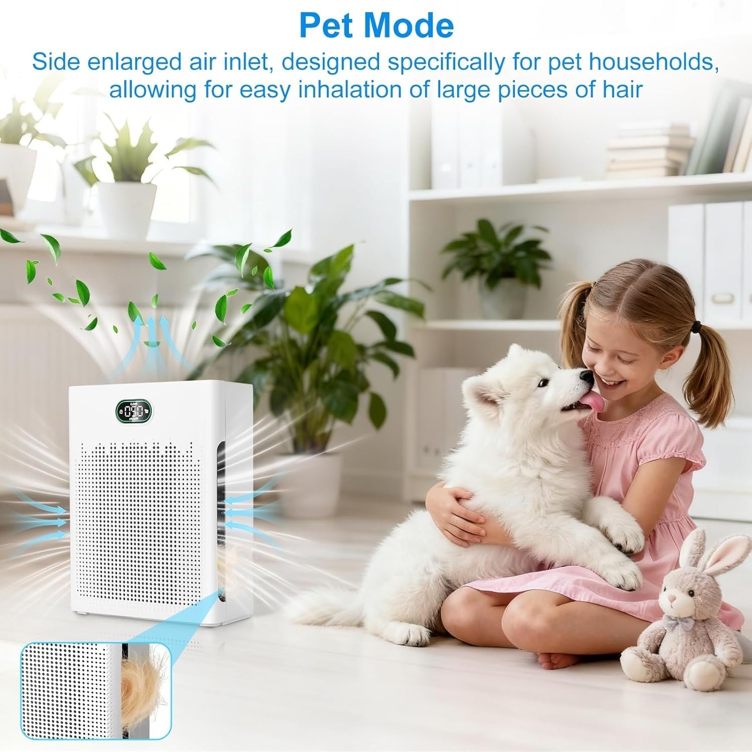 Smart HEPA Air Purifier Large Room 960ft² WiFi Pet Mode Quiet