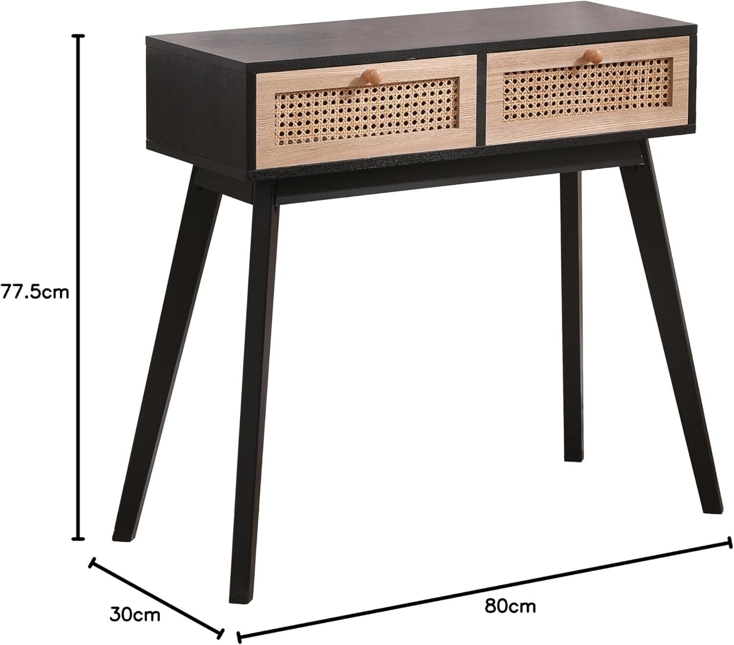 Modern Console Table with 2 Drawers & Pine Wood Legs – Stylish Storage & Display