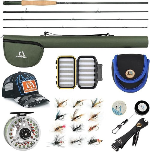 Complete Fly Fishing Rod Reel Outfit Graphite Fast Action Starter Kit