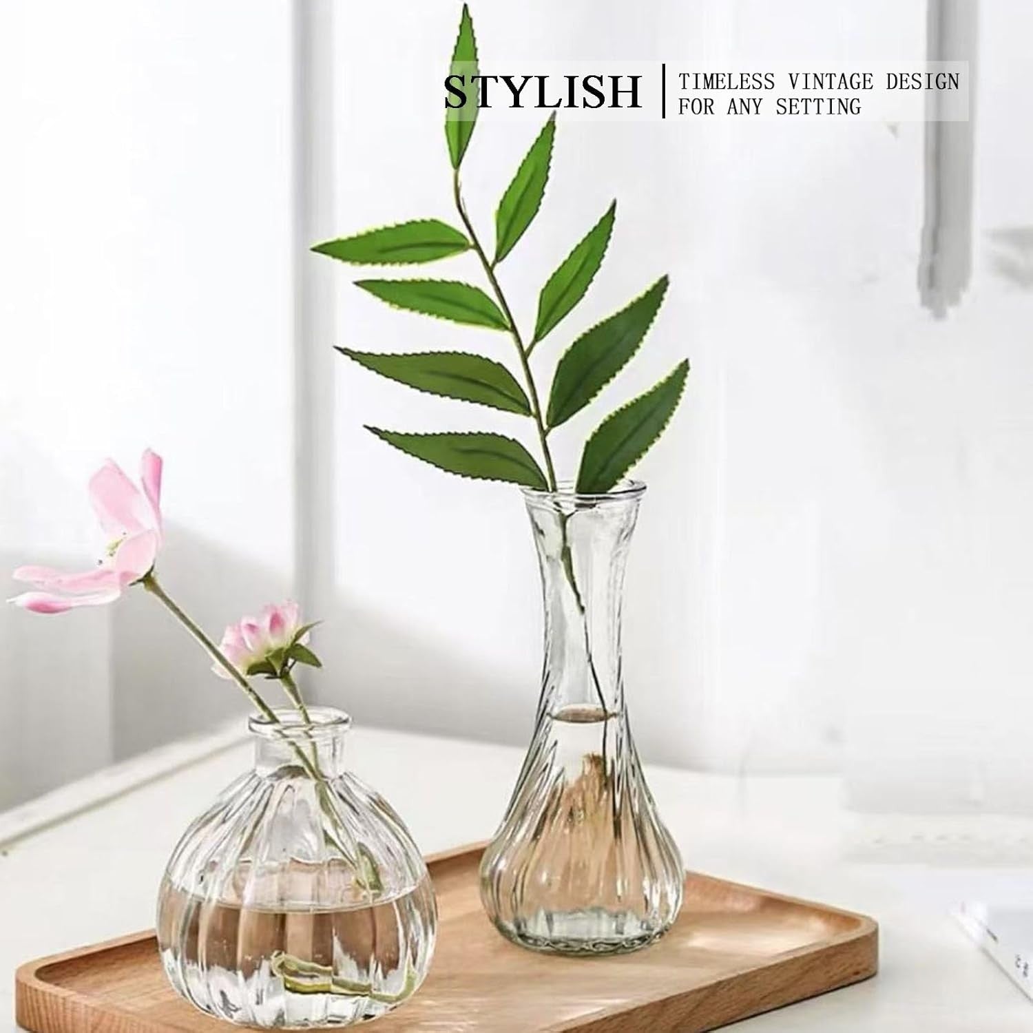 24 Glass Bud Vase Set Mini Clear Vases Wedding Table Decor Bulk Pack