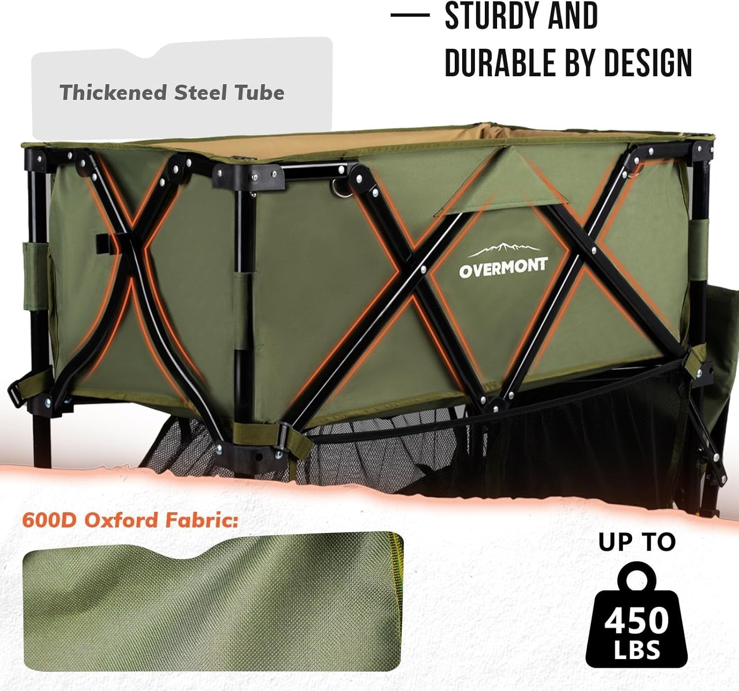 400L Folding Double Decker Wagon Cart All-Terrain Big Wheels Green