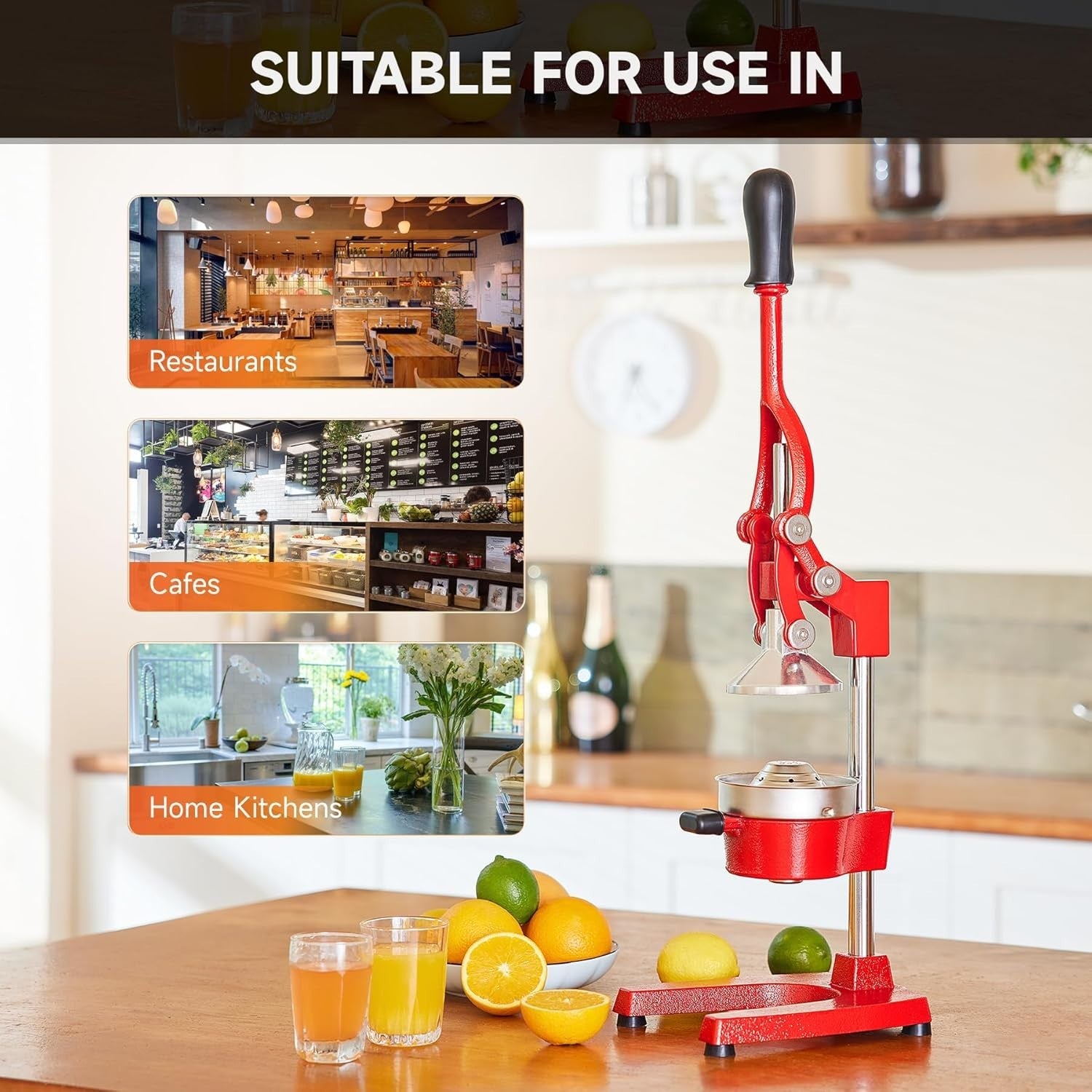 Professional Manual Citrus Press Cast Iron Juicer Orange Lemon Pomegranate