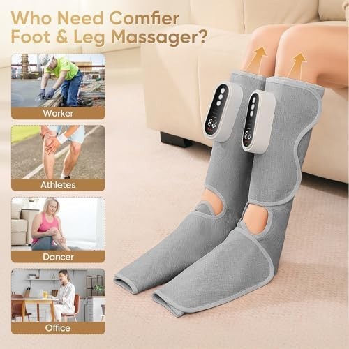 Portable Heated Leg & Foot Massager with Air Compression 3 Modes