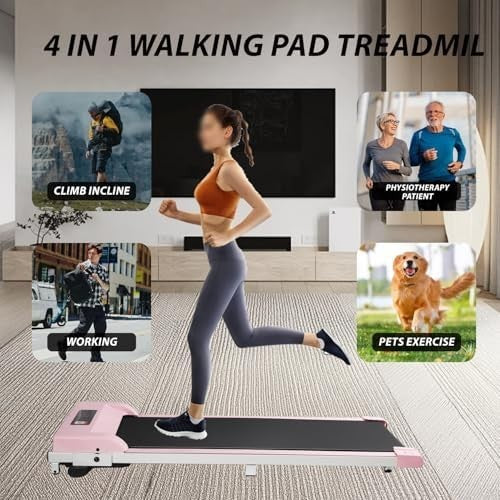 Under Desk Walking Treadmill 1-7KM/H Incline LED Home & Office Compact Gym