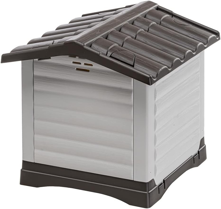 Outdoor Small Dog Kennel with Drainage, Ventilation & Removable Roof