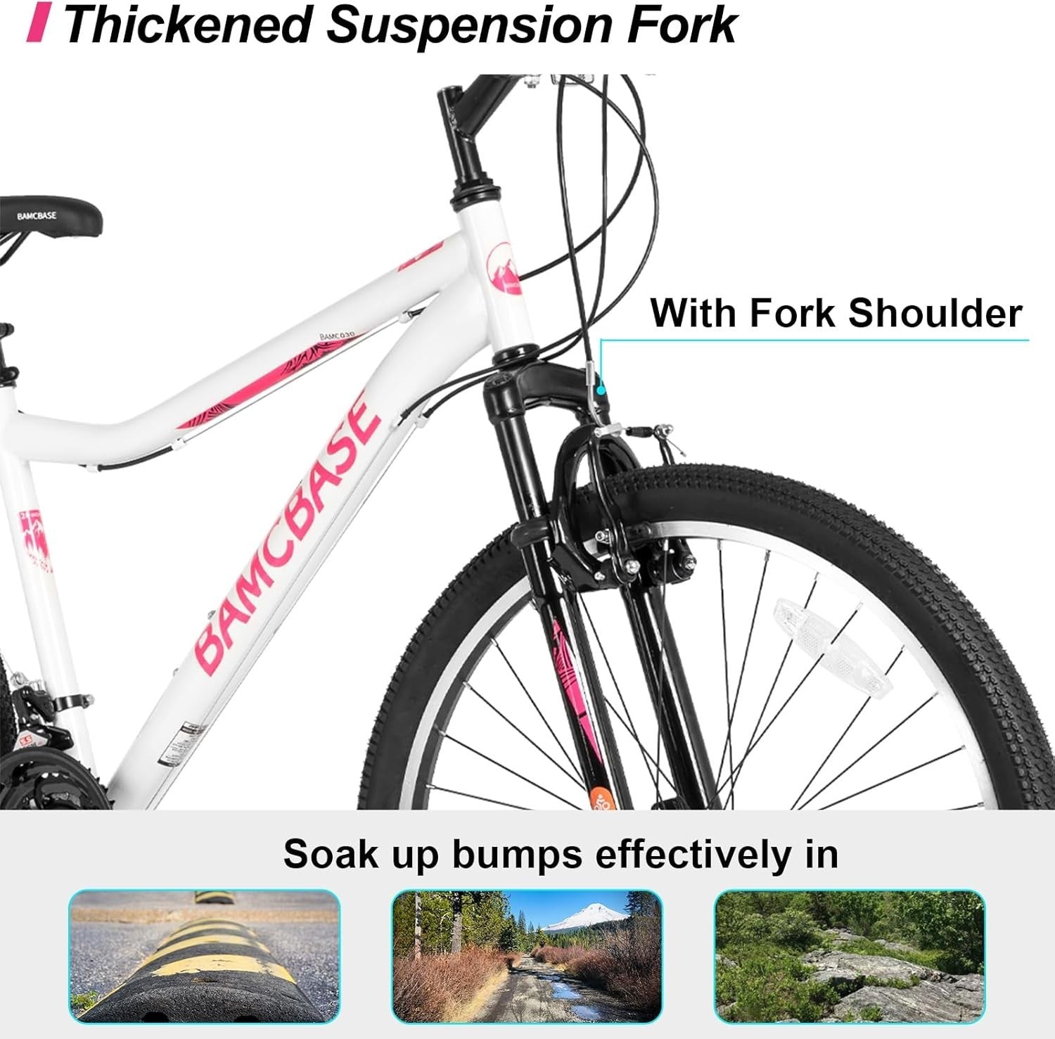 26 Inch Mountain Bike 21-Speed High Carbon Steel Frame MTB with Suspension